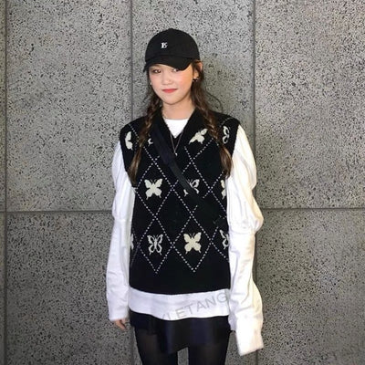 Chaleco Tejido Mujer con Diseño de Mariposa Japonés - Image 10