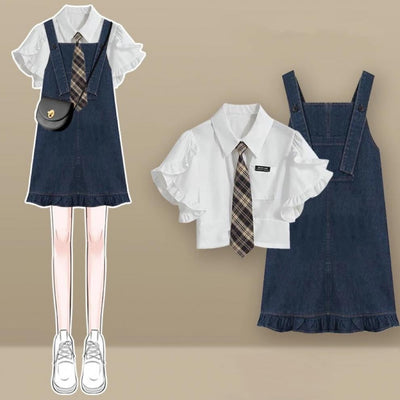 Vestido Denim Estilo Universitario con Tirantes Ajustables - Image 8