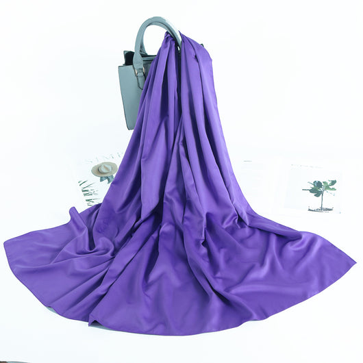 Pañuelo Satinado Liso de Estilo Malayo - Chal Casual Versátil - Image 5