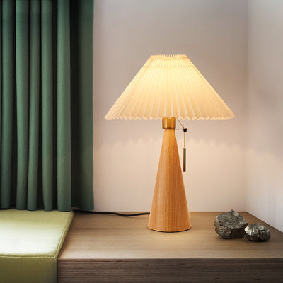 Lámpara de Mesa Minimalista en Madera Maciza - Diseño Moderno Chino