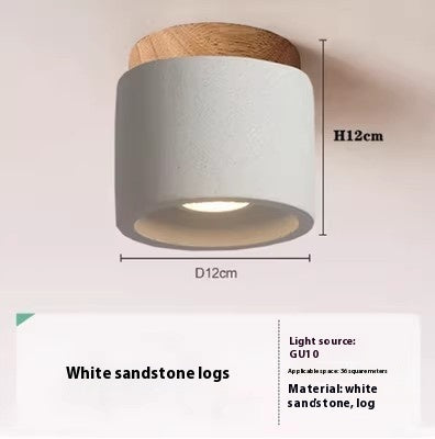 Lámpara de Techo Estilo Japonés con Estructura de Cemento y Diseño Silencioso - Image 6