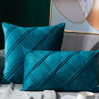 Funda de Almohada Cuadrille Terciopelo Suave para Sofá y Cama - Image 8