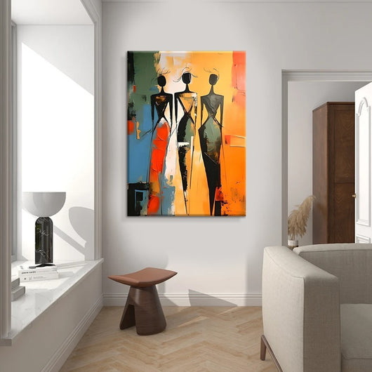 Cuadro Abstracto Mujer Africana Negra - Pintura al Óleo Artesanal Étnica para Decoración - Image 8
