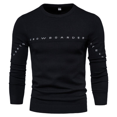 Suéter Tejido para Hombre con Bordado de Letras - Abrigo Base Versátil - Image 6