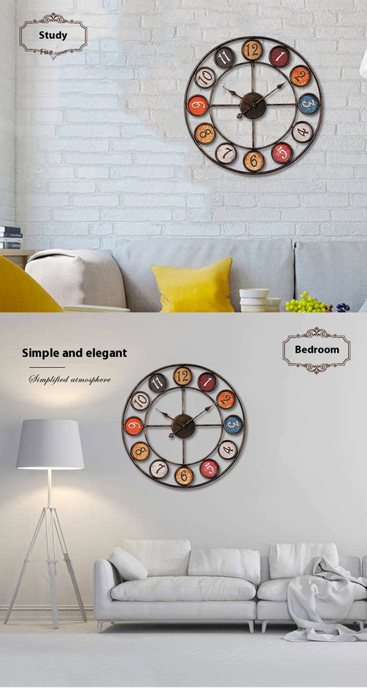 Reloj de Pared Retro Minimalista en Hierro - Diseño Industrial Moderno - Image 9