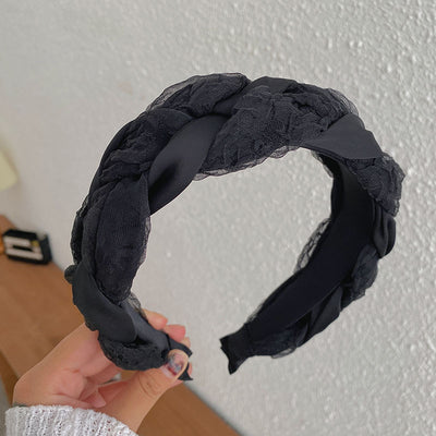 Diadema Plisada de Satén Premium Negro Ancho - Image 21