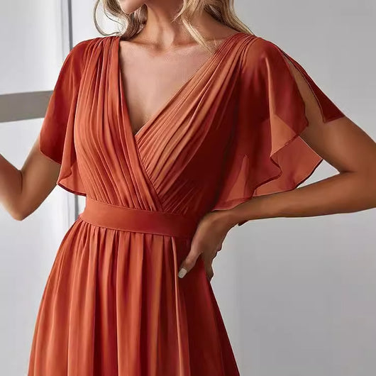 Vestido de Noche Mesh Unicolor Elegante - Image 4