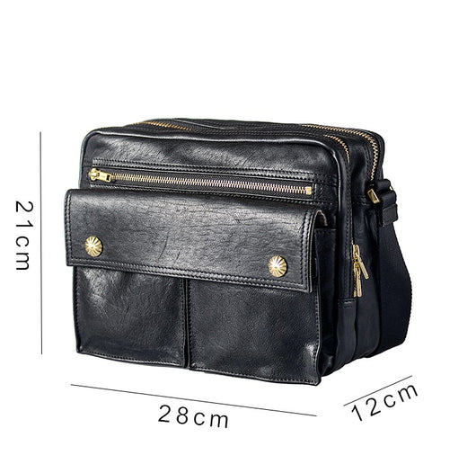 Bolso Bandolera de Cuero Genuino Estilo Urbano Japonés - Image 8
