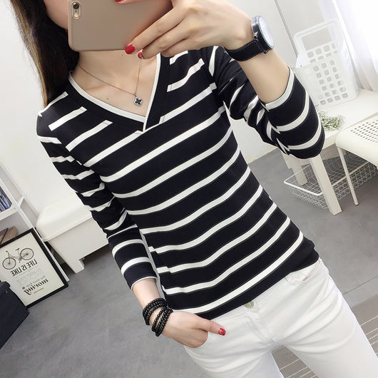Blusa Cuello V Manga Larga Estilo Coreano - Image 20