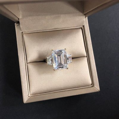 Anillo Rectangular de Zafiro en Plata Brillante - Image 7