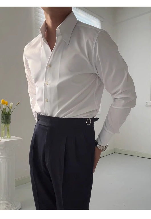 Camisa Italiana de Cuello Clásico Primavera - Casual Ejecutiva - Image 5