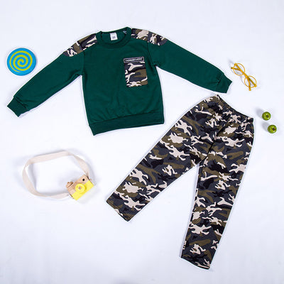 Conjunto Deportivo Infantil Camuflaje Dos Piezas Estilo Coreano Primavera Otoño - Image 18