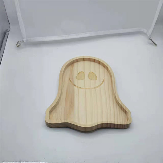 Bandeja de Madera Halloween Calabaza y Fantasma para Decoración del Hogar - Image 8