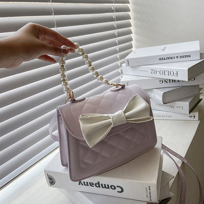 Bolso Mensajero Portátil con Moño y Perlas Lingge - Image 8