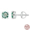 S925 Sterling Plateado Square Moissanite Princess Stud Earrings Verde 0.5 carat moisant