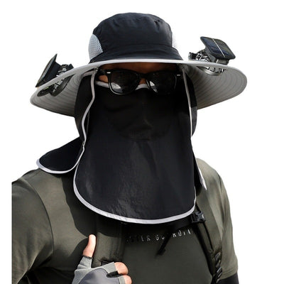 Gorro Solar de Ala Ancha con Ventilador y Secado Rápido - Image 3