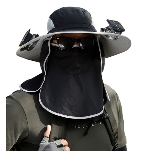 Gorro Solar de Ala Ancha con Ventilador y Secado Rápido - Image 3