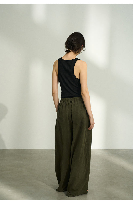 Pantalones Casuales Tencel Efecto Piedra con Cintura Elástica - Image 13