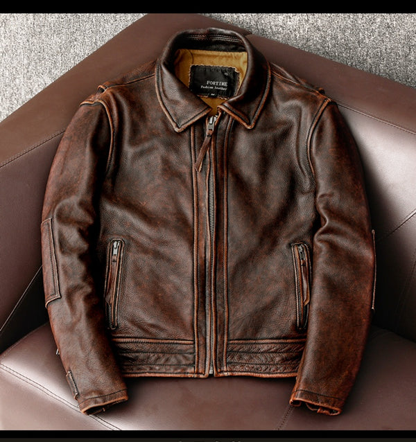 Chaqueta Motociclista Desgastada Stone Grinding