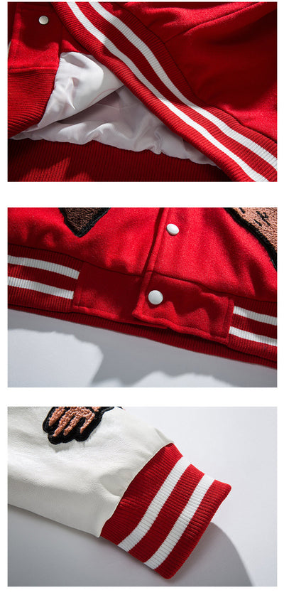 Chaqueta Beisbolera Hombre Estampado Creativo Oversized - Image 8