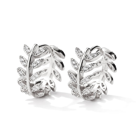 Aretes Diseño Coreano con Zirconia Incrustada - Forma de Hoja Elegante - Image 14