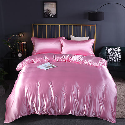Juego de Cama Funda Nórdica Seda de Hielo Color Puro Verano - Image 4