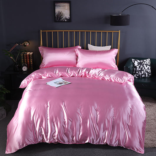 Juego de Cama Funda Nórdica Seda de Hielo Color Puro Verano - Image 4