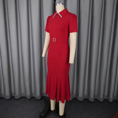 Vestido Elegante de Solapa Corta Estilo Europeo y Americano - Image 4