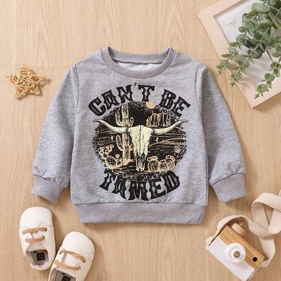 Suéter Infantil Gris con Estampado de Cabeza de Vaca - Image 12