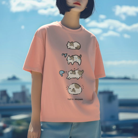 Playera Hombre Gato Baño Dibujo Animado Manga Corta Casual - Image 13