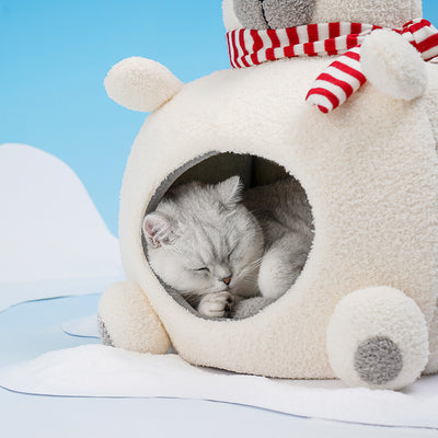 Casa Cama Térmica para Mascotas - Diseño Oso Polar 4 Estaciones - Image 3