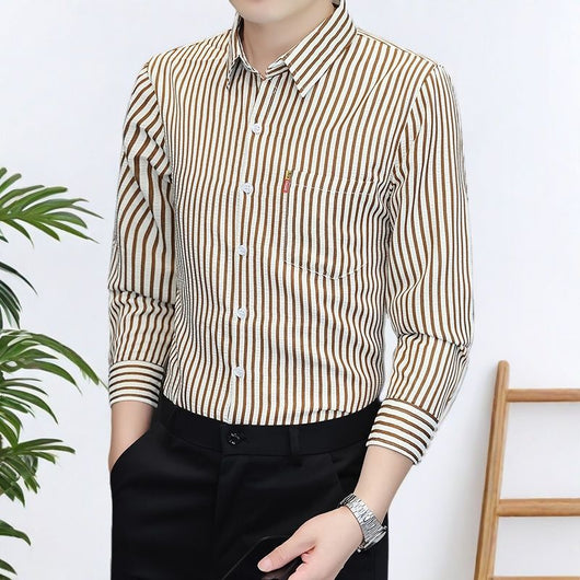 Camisa Slim Fit a Rayas Versátil para Joven - Image 4