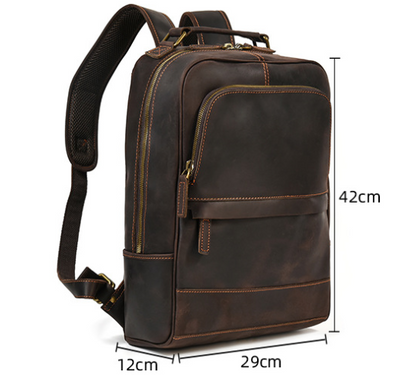 Mochila de Cuero Genuino Retro para Hombre - Gran Capacidad de Viaje - Image 12