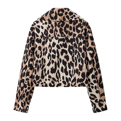Abrigo Suelto de Piel de Cordero Estampado Leopardo - Image 17