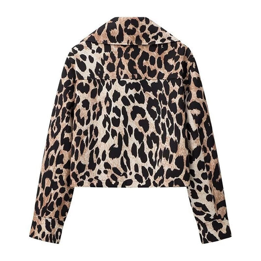 Abrigo Suelto de Piel de Cordero Estampado Leopardo - Image 17