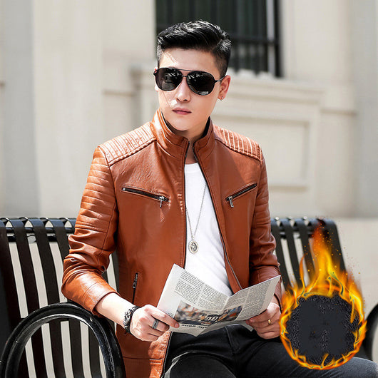 Chaqueta de Cuero para Motociclista Elegante - Primavera y Otoño - Image 5