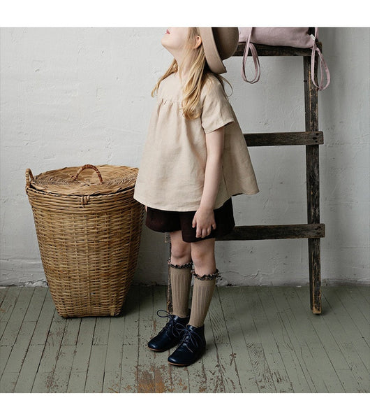 Playera Infantil de Algodón y Lino Estilo Mori - Manga Corta Verano - Image 14