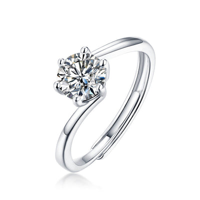 Anillo de Plata Esterlina con Moissanita - Diseño Femenino Atrevido - Image 5