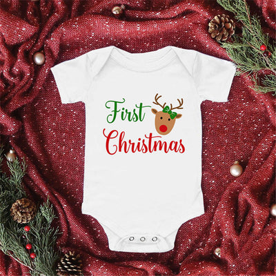 Pelele Navideño Estampado Triángulo Manga Corta para Bebé - Image 2