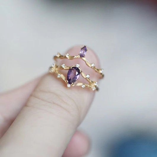 Anillo Vintage de Flores con Cristales - Image 3