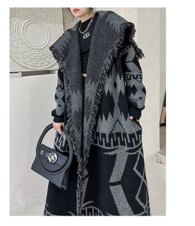 Cardigan Tejido Largo Holgado para Invierno - Abrigo de Punto Cómodo - Image 12