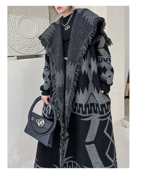 Cardigan Tejido Largo Holgado para Invierno - Abrigo de Punto Cómodo - Image 12