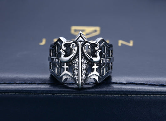 Anillo de Ancla Hueca en Plata 925 Estilo Punk Vintage para Hombre - Image 6