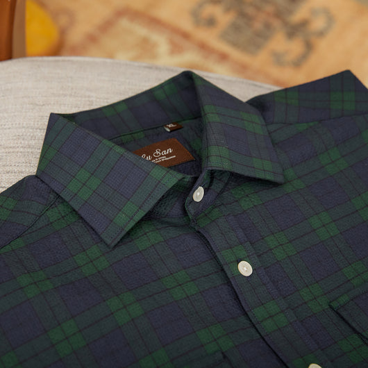 Camisa Casual de Cuadros Seersucker para Verano - Image 4