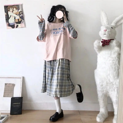 Camiseta Vintage Japonesa Falso Dos Piezas Manga Larga - Image 13