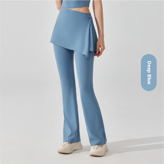 Pantalón Deportivo Dos Piezas Desmontable Cintura Alta y Falda Capri Efecto Nude - Image 4