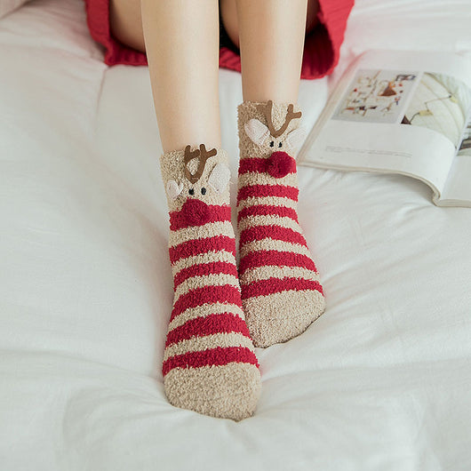 Calcetines Cálidos de Felpa Coral Suave para Dormir - Image 10