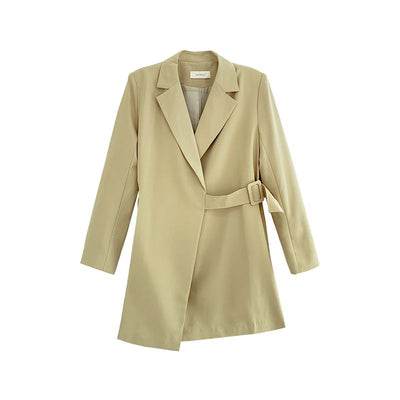 Blazer Suelto Otoño con Cinturón Ajustable y Mangas Largas para Mujer - Image 9