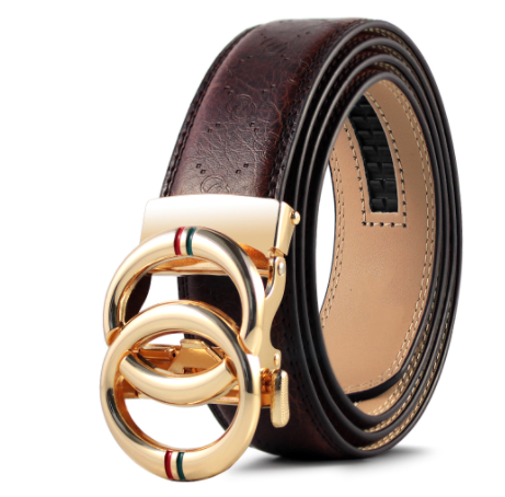 Cinturón de Cuero Genuino para Hombre con Hebilla Automática de Aleación - Image 4
