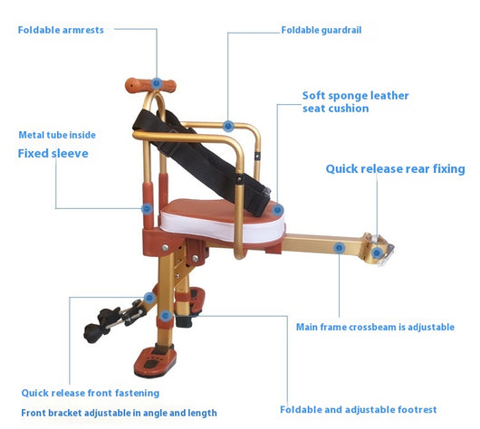 Asiento Delantero Plegable de Aluminio para Bicicleta Compartida Infantil - Image 15